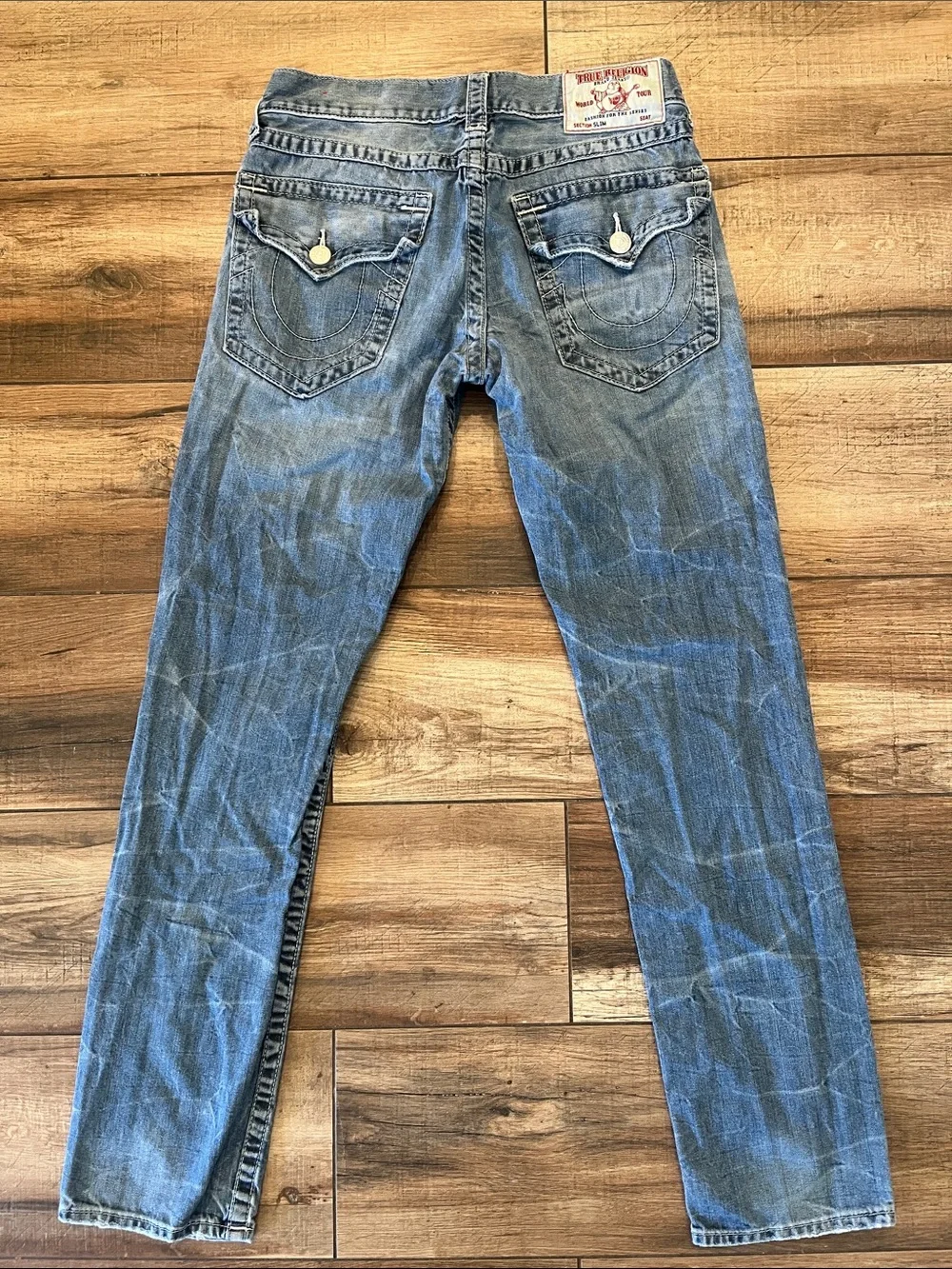 True Religion Men's Slim Straight Blue Denim Jeans